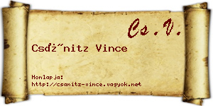 Csánitz Vince névjegykártya
