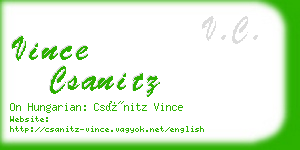 vince csanitz business card